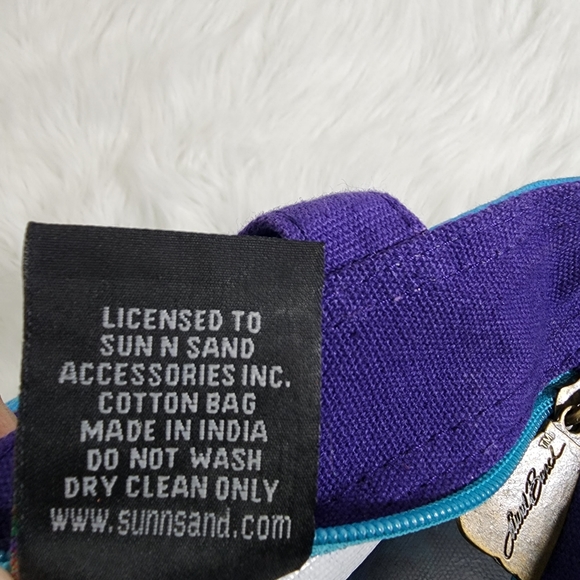 Laurel Burch cat print purse with ribbon and sequin detail - Picture 6 of 13